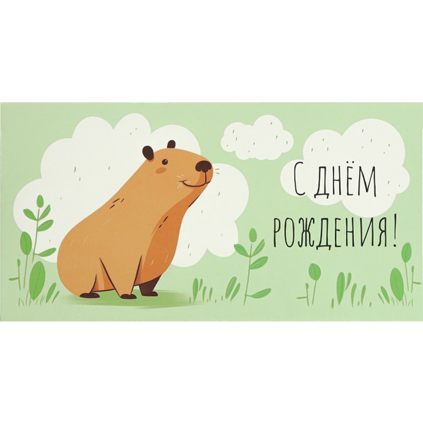 Конверт для денег С ДЭ РЭ! Веселая капибара_Dream Cards Конверт для денег С ДЭ РЭ! Веселая капибара_Dream Cards