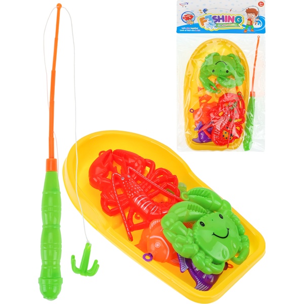 Набор игровой Рыбалка пластиковая "Удачный улов " (7 рыб.,удочка,лодка) в пакете