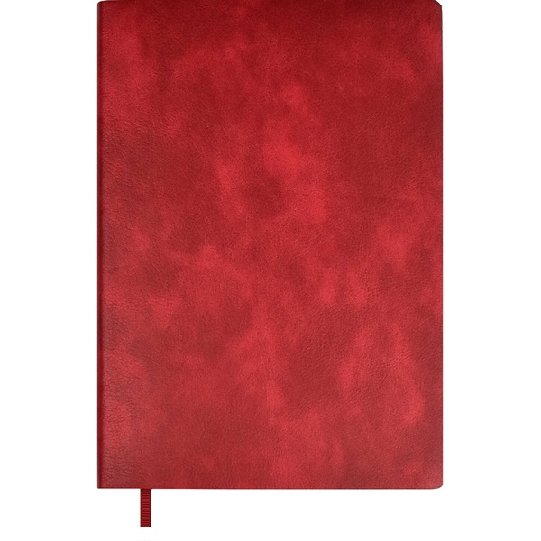 Ежедневник недатированный, А5, 120 л., 70 г/м2, инт. перепл., и/к мраморная, ESCALADA Шеврет_красный  Акция!