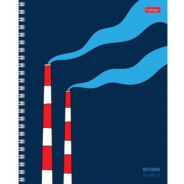 Тетрадь А5, клетка, 48 л., на гребне, 65 г/м², выб. уф лак, Hatber За окном (акционный товар)