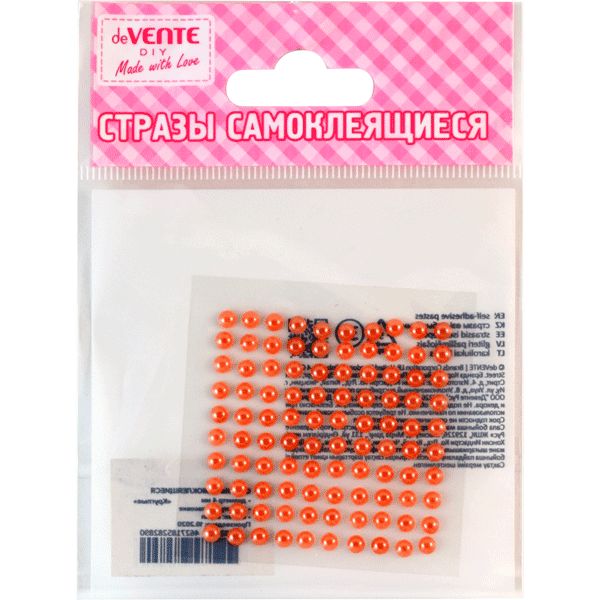 Стразы самоклеящиеся Ø4 мм, 100 шт., цв.: темное золото, deVENTE Жемчуг