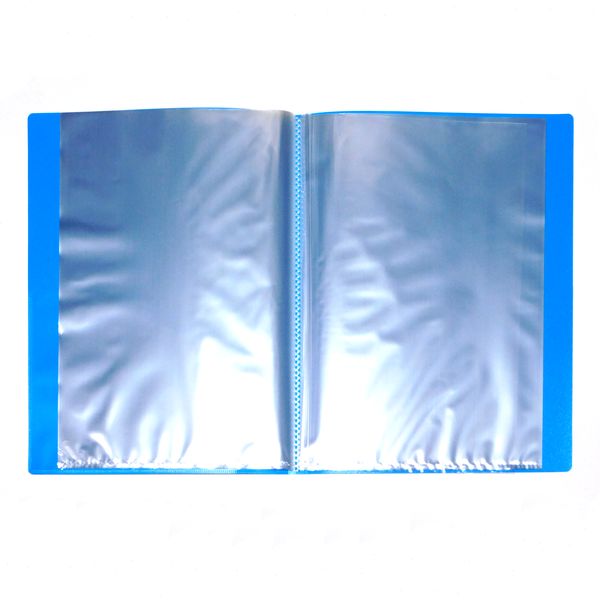 Папка с 20 файлами А4, PP 450/30 мкм, "песок", торц./вн. карм., deVENTE Juicy/ Голубая