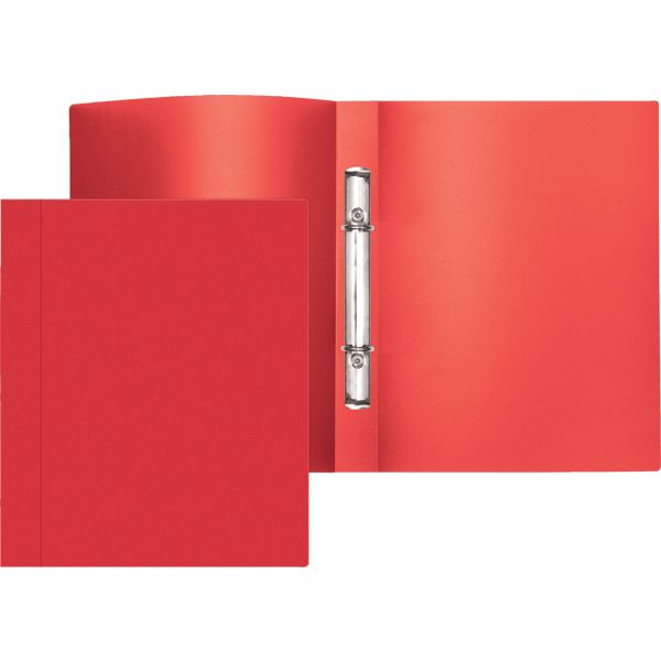 Папка на 2-х кольцах, А4, PP 500 мкм, "песок", 21 мм, Attomex_красная 