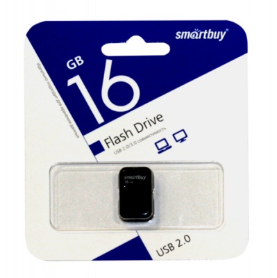 Флеш-накопитель USB 2.0, 16 ГБ, Smartbuy ART_черный Флеш-накопитель USB 2.0, 16 ГБ, Smartbuy ART_черный