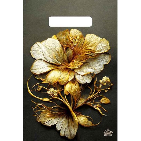 Пакет с вырубной ручкой, 30*20 см, полиэтилен 30 мкм, Ювелирный цветок Пакет с вырубной ручкой, 30*20 см, полиэтилен 30 мкм, Ювелирный цветок