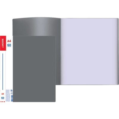 Папка с 60 файлами А4, PP 600/30 мкм, "песок", торц. карм., deVENTE Daily/ Серая