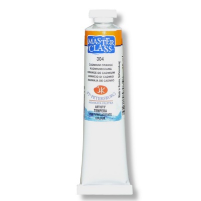 Краска темперная Мастер-Класс, туба 46 мл, Кадмий оранжевый № 304
