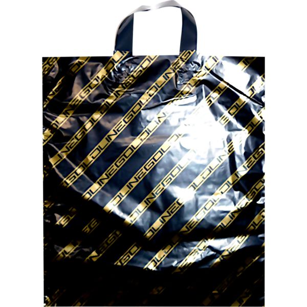 Пакет с петлевой ручкой, 44*40 см, полиэтилен 45 мкм, Золотая полоса