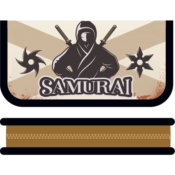 Пенал 1 отд., на молнии, 190*90*30 мм, лам. картон, вн. конгрев, ПЧЕЛКА Японский воин