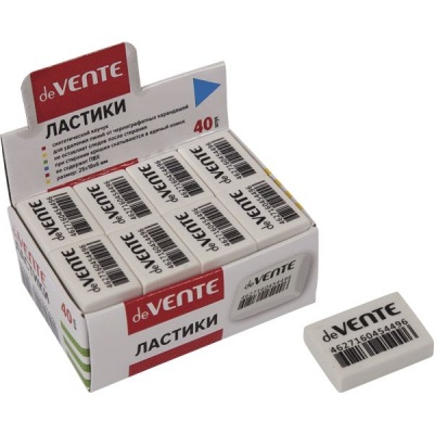 Ластик deVENTE Box, синт. каучук (Dust free), прямоугольный, 25*18*6 мм, белый Ластик deVENTE Box, синт. каучук (Dust free), прямоугольный, 25*18*6 мм, белый