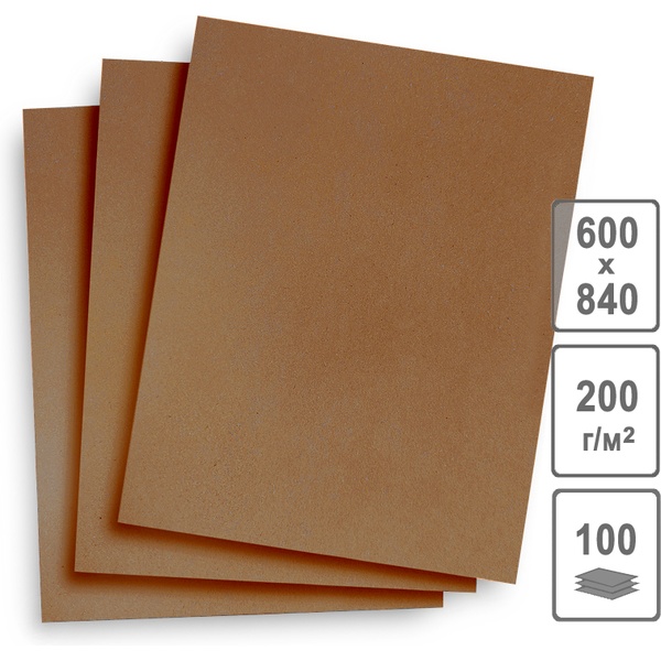 Картон для художественных работ, 1 л., А1, 200 г/м², тонир. в массе, цв.: св-коричневый, Лилия Холдинг