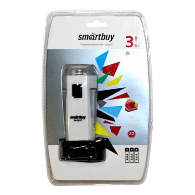 Велофара LED Smartbuy, 3Вт, 2 режима от 3*AAA, белая Велофара LED Smartbuy, 3Вт, 2 режима от 3*AAA, белая