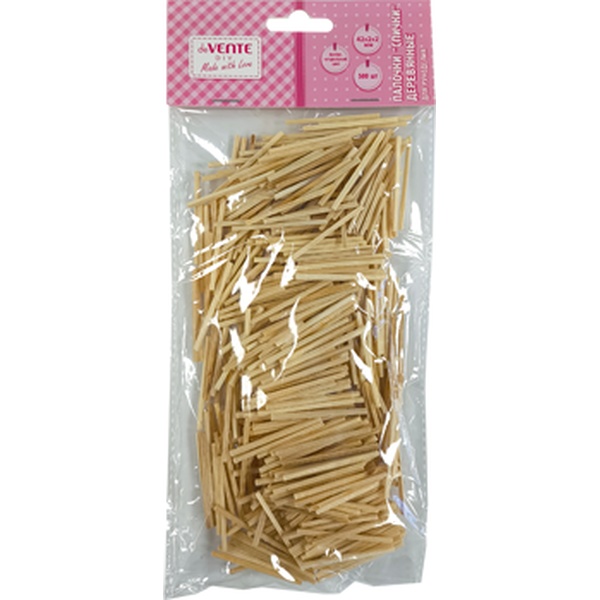 Палочки для творчества "спички" deVENTE DIY, бамбуковые, круглые, 42*2*2 мм, цв.: натуральный (500 шт.) Акция!