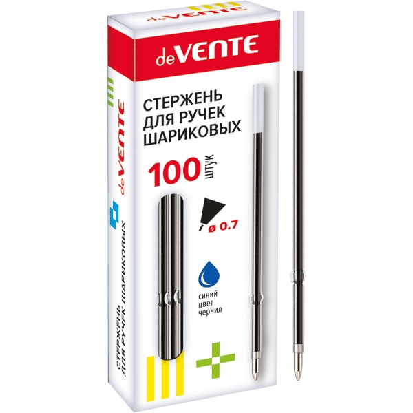 Стержень шариковый с упором, синий, 110 мм, 0.7 мм, н-к Standard, deVENTE
