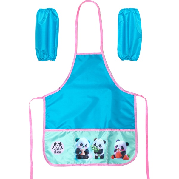 Фартук-накидка для труда deVENTE 39*49 см (S) водоотталкивающая ткань, 2 кармана, в комплекте с нарукавниками, однотонная бирюзовая