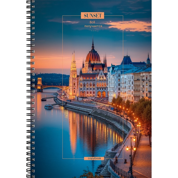 Тетрадь А4, клетка, 80 л., на гребне, 60 г/м², мел. бумага, Prof-Press Город на воде - 4