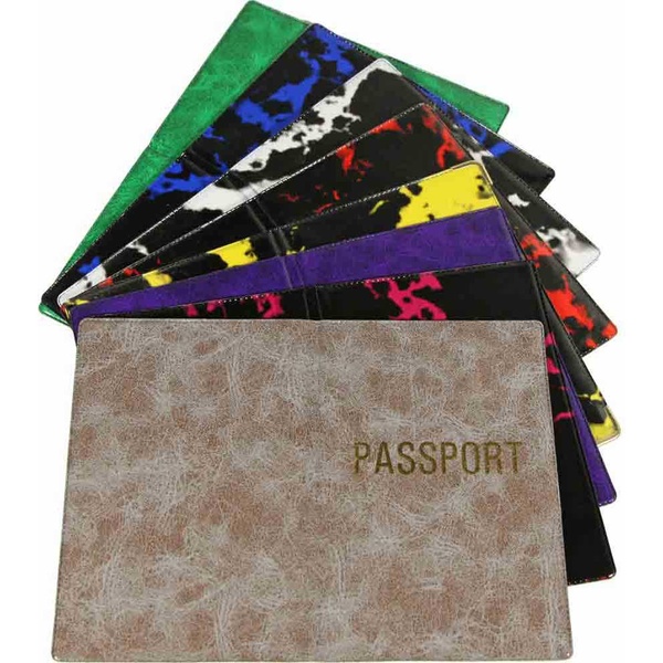 Обложка для паспорта ИМИДЖ Ассорти: ПВХ, тисн. фольгой "Passport" 