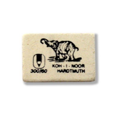 Ластик KOH-I-NOOR Elephant, нат. каучук, прямоугольный, 31*21*8 мм, белый 