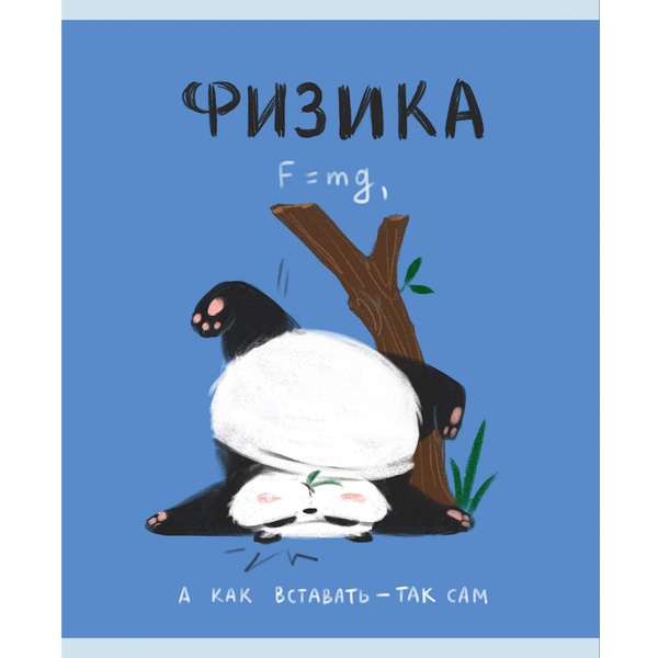 Тетрадь предметная 48 л., клетка, 60 г/м², конгрев, выбор. уф-лак, Listoff Панда_Физика