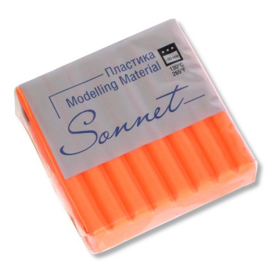 Пластика (полимерная глина) СОНЕТ, запекаемая, 56 г, флуоресцентная красная Акция!