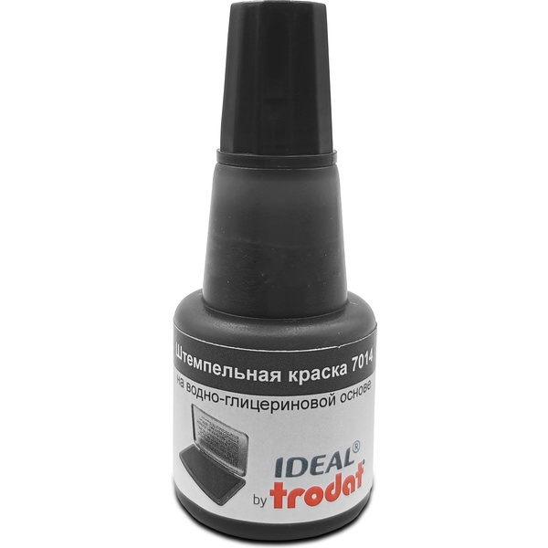 Краска штемпельная IDEAL by TRODAT, 24 мл, на водно-глицерин. основе, черная