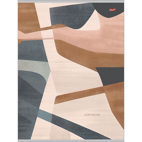 Тетрадь А4, клетка, 48 л., на скобе, 60 г/м² (82%), мел. бумага, Profit Простая абстракция