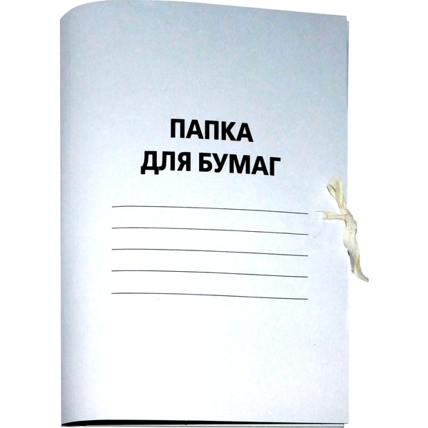 Папка с завязками, А4, 280 г/м2, картон немелованный, цвет: белый Папка с завязками, А4, 280 г/м2, картон немелованный, цвет: белый