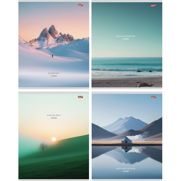 Тетрадь А5, клетка, 80 л., на скобе, 60 г/м² (92%), Profit Виды природы - 2_4 дизайна