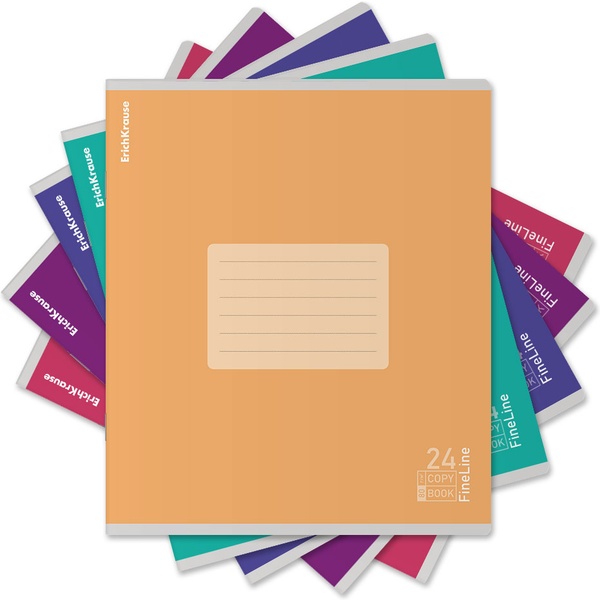 Тетрадь 24 л., линия, 80 г/м², обл. мел. картон, лам. матовая, ErichKrause FineLine_MIX-PACK Тетрадь 24 л., линия, 80 г/м², обл. мел. картон, лам. матовая, ErichKrause FineLine_MIX-PACK