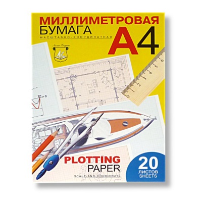 Бумага масштабно-координатная, А4, 20 л., голубая, PALAZZO Elite Art