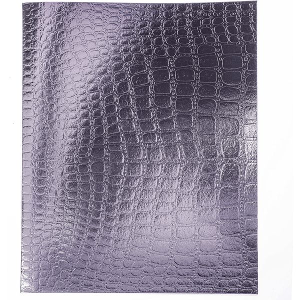 Тетрадь А5, 48 л., клетка, 65 г/м², на скобе, облож. бумвинил, тисн. "croco", Hatber Metallic_коричневая