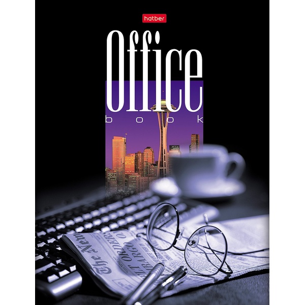 Блокнот в твердом переплете А5, 96 л., 60 г/м², клетка (6 цв.), мат. лам., Hatber Офис-очки