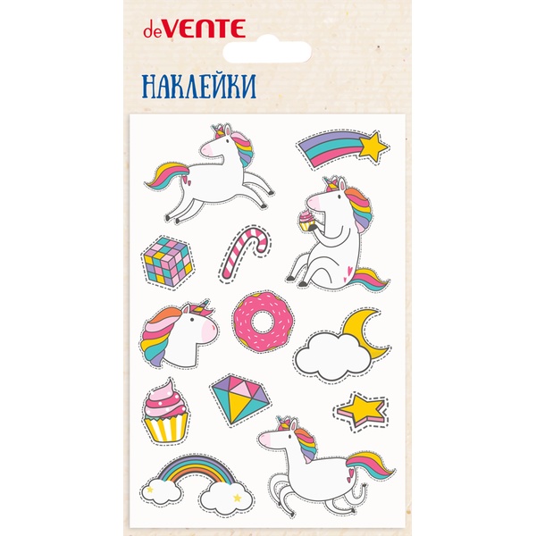 Паф-стикеры (объемные), карточка 100*150 мм, ПВХ, deVENTE Unicorn dream