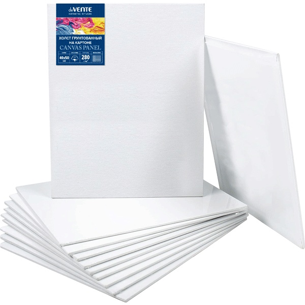 Холст на картоне грунтованный, 40*50 см, 100% хлопок, м/зерно, 280 г/м², deVENTE Artistic Studio