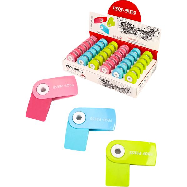 Ластик PROF-PRESS Provence, TPR, эрг. форма, 40*15*15 мм, пласт. футляр, 3 дизайна Акция