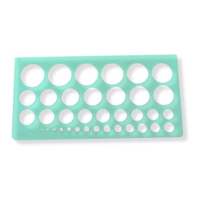 Трафарет окружностей, 36 элементов, 20 см, пластиковый, тонированный, зеленый, СТАММ Акция!