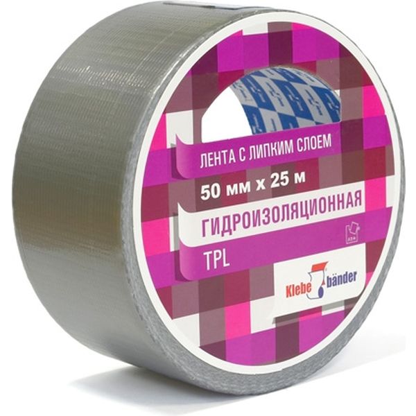 Лента клейкая армированная 50 мм * 25 м, 150 мкм, серый, TPL, в инд/уп Klebebander Лента клейкая армированная 50 мм * 25 м, 150 мкм, серый, TPL, в инд/уп Klebebander