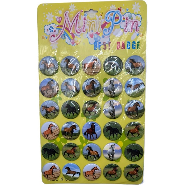 Значок - символ года "Фотографии лошадей" по 30шт. на листеАкция!!