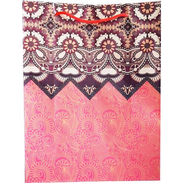 Пакет подарочный, 23*30*9 см, мел. бумага 128 г/м², матов. ламинация, Узоры Акция!