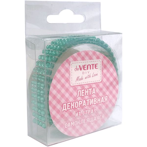 Лента клейкая декоративная 16 мм * 50 см, зеленая, к/втулка, deVENTE Стразы  Акция!