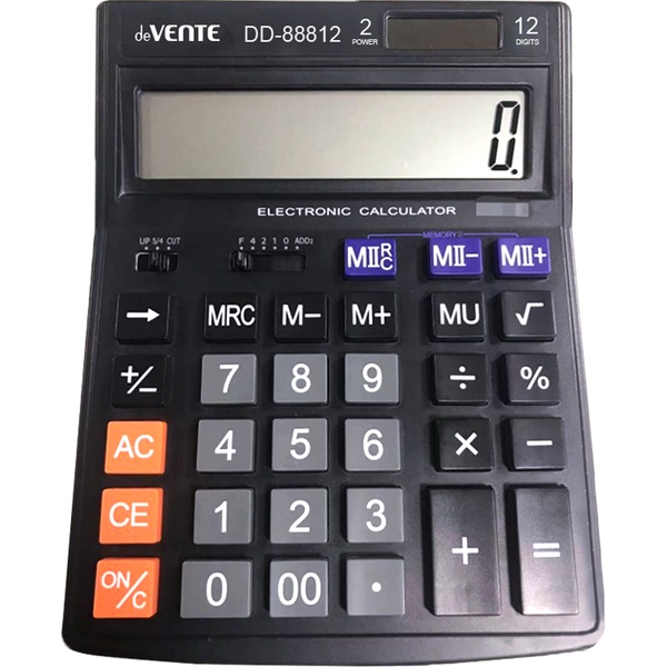 Калькулятор бухгалтерский deVENTE DD-88812, 12-разряд., 2 яч. памяти, дв. питание, 00, →, черный Калькулятор бухгалтерский deVENTE DD-88812, 12-разряд., 2 яч. памяти, дв. питание, 00, →, черный