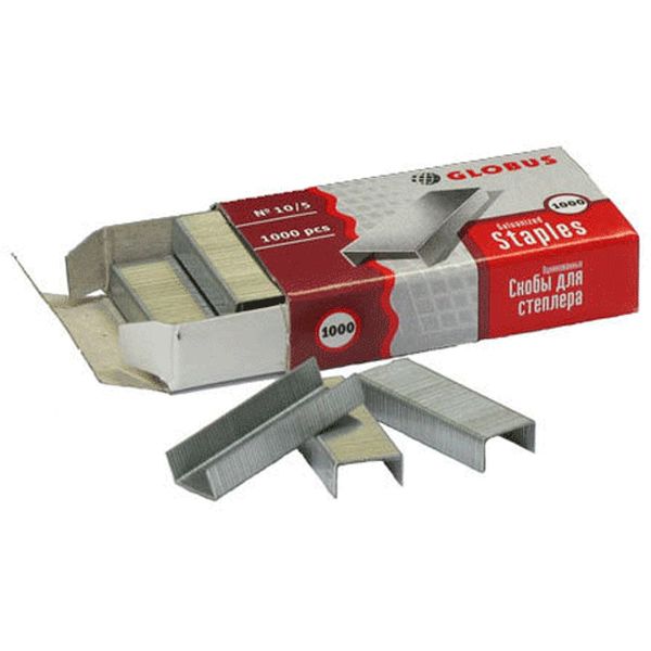 Скобы для степлера №10, оцинкованные, 1000 шт., Globus Скобы для степлера №10, оцинкованные, 1000 шт., Globus