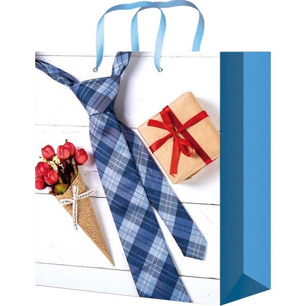 Пакет подарочный, 22*31*10 см, мел. бумага 157 г/м², глянц., Miland Стильный галстук Акция!