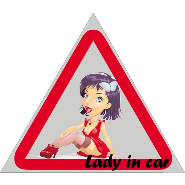 Наклейка для автомобиля Опознавательный знак - Девушка за рулем №5 (1 шт.),Акция!