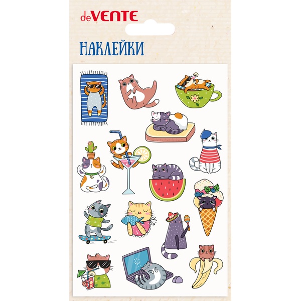 Паф-стикеры (объемные) deVENTE Cat's daily, мягкие, карточка 100*150 мм
