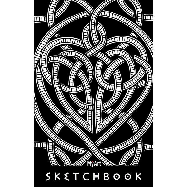Скетчбук B6, на склейке, 64 л., бел. блок 120 г/м², MyArt Кельтские мотивы_Узел любви   Акция