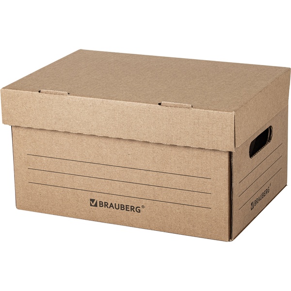 Короб архивный "Делопроизводство" (В*Ш*Г) 180*325*235 мм, гофрокартон, откид. крышка, BRAUBERG