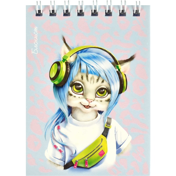 Блокнот на гребне А7, 40 л., клетка, 65 г/м², уф-лак, Феникс+ Технокрошки   Акция!