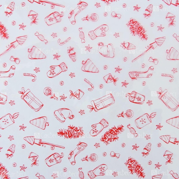 Мешочек подарочный, 25*40 см, PP (полипропилен), Новый год_прозрачный с красным принтом Мешочек подарочный, 25*40 см, PP (полипропилен), Новый год_прозрачный с красным принтом