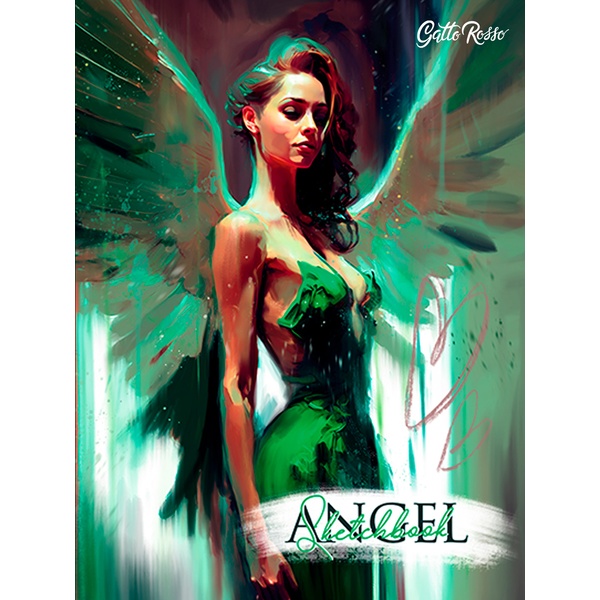 Скетчбук А4, тв. переплет, 64 л., бел. блок 120 г/м², Gatto Rosso Angel Sketchbook_Angel in Green Скетчбук А4, тв. переплет, 64 л., бел. блок 120 г/м², Gatto Rosso Angel Sketchbook_Angel in Green
